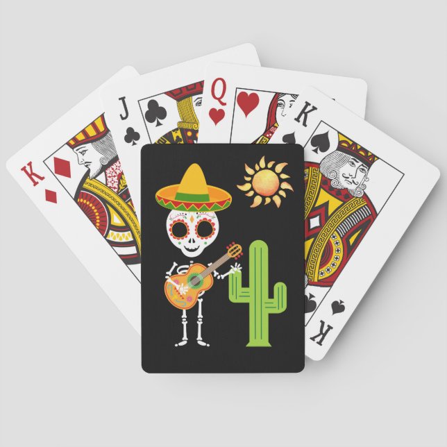 Cartas de juego del día de los muertos (Reverso)