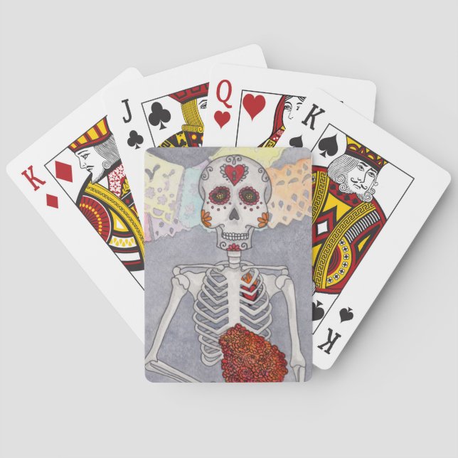 Cartas de juego del día de los muertos (Reverso)