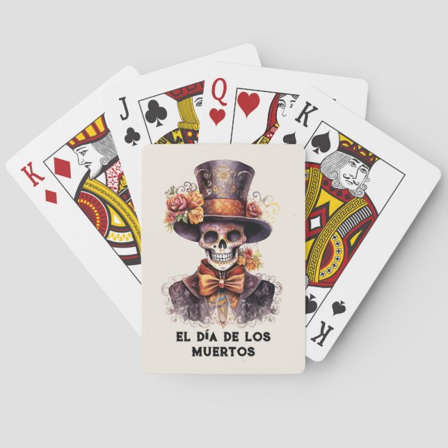 Cartas de juego del día de los muertos (Reverso)