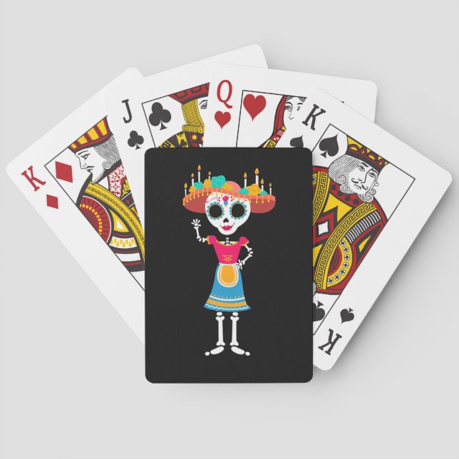 Cartas de juego del día de los muertos (Reverso)