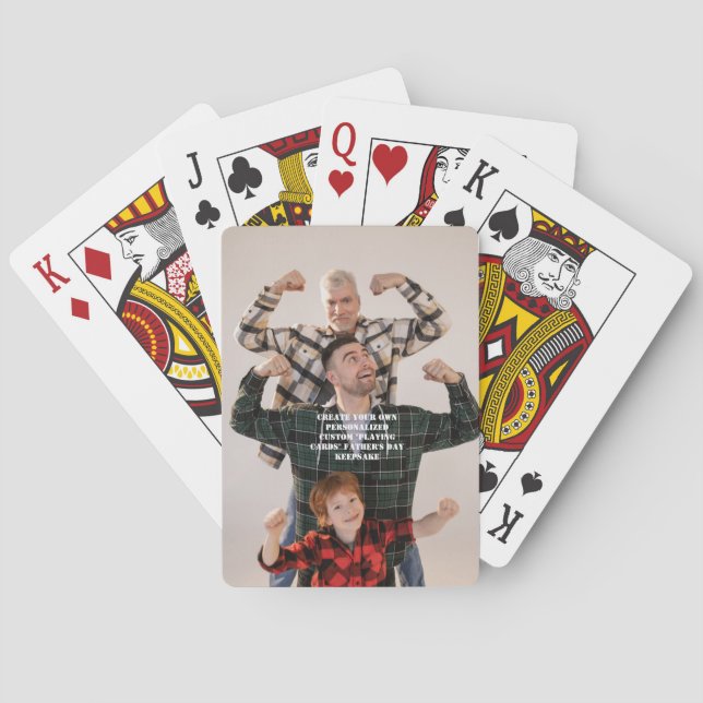 Cartas de juego del Día del Padre - Póquer fotográ (Reverso)