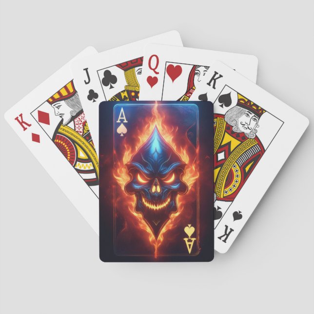 Cartas de juego del diablo en llamas (Reverso)