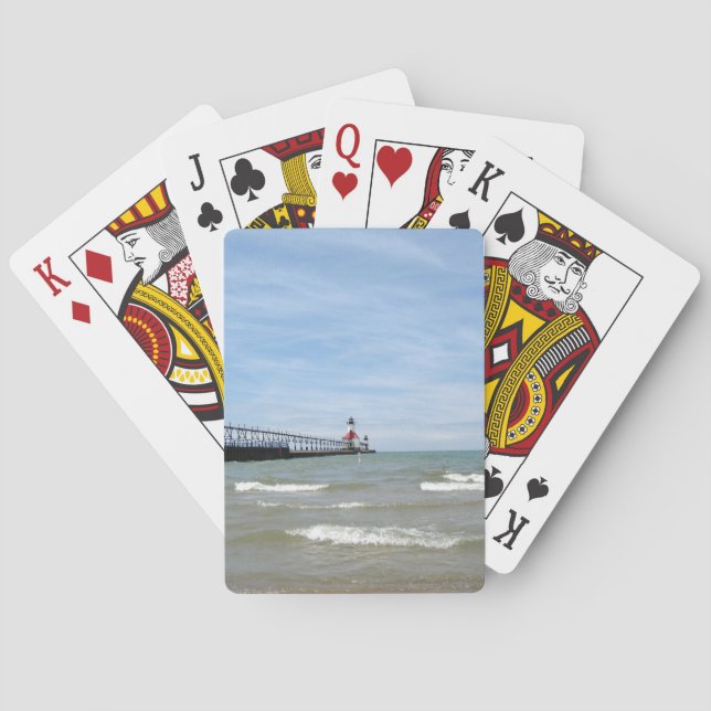 Cartas de juego del faro de St. Joseph Michigan (Reverso)