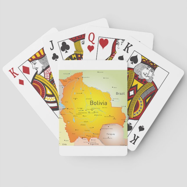 Cartas de juego del mapa de Bolivia (Reverso)