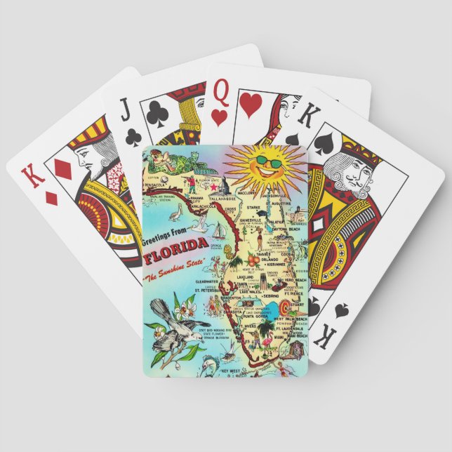 Cartas de juego del mapa de cosecha de Florida (Reverso)