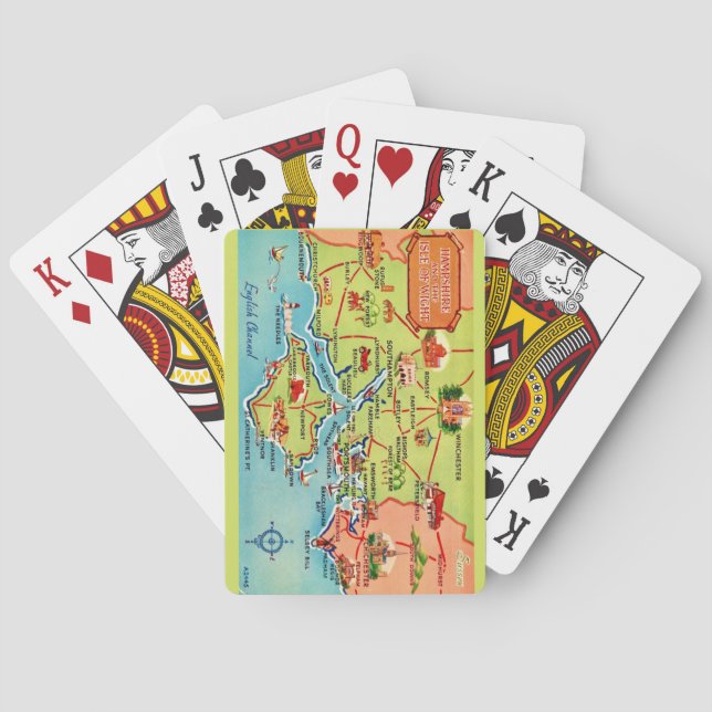Cartas de juego del mapa de Hampshire e Isla de Wi (Reverso)
