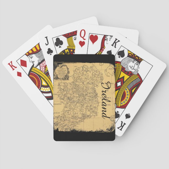 Cartas de juego del mapa de la Antigua Irlanda (Reverso)