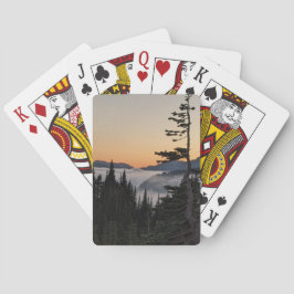 Cartas de juego del Monte Rainier al atardecer