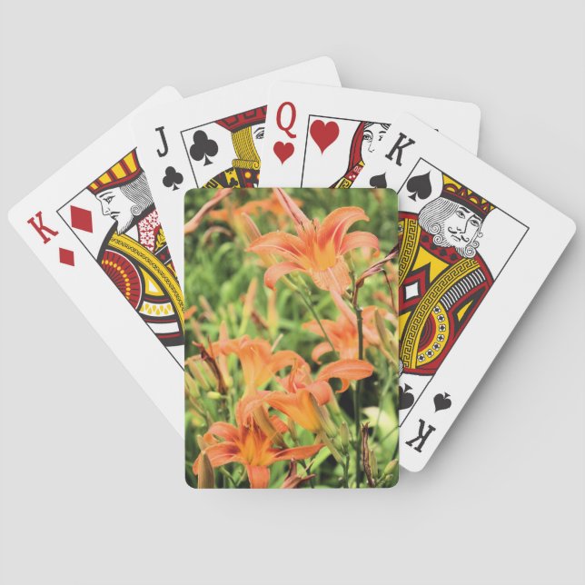 Cartas de juego del naranja Tiger Lilies (Reverso)