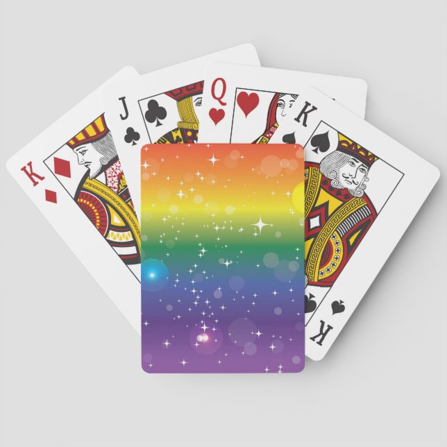 Cartas de juego del orgullo LGBTQ+ Purpurina arcoi (Reverso)