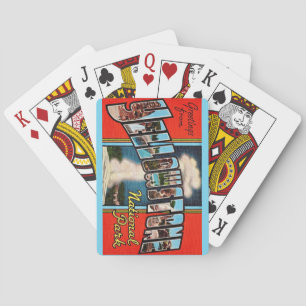 Cartas de juego del Parque Nacional Retro Yellowst