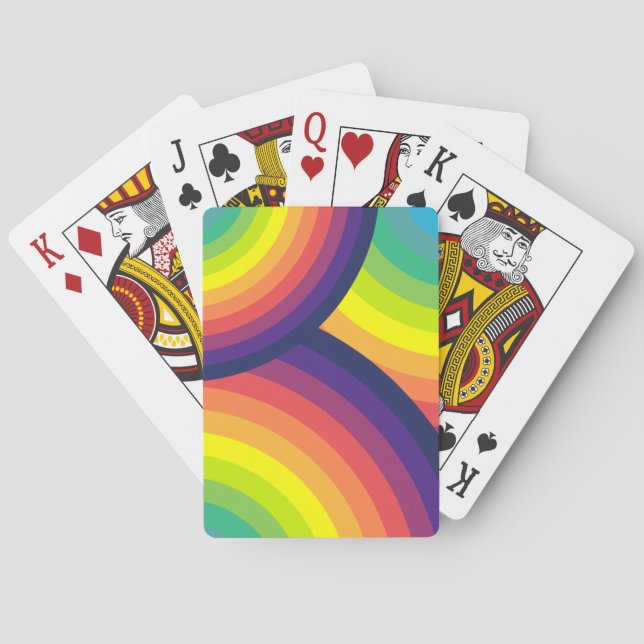 Cartas de juego del patrón arcoiris de los 70 (Reverso)
