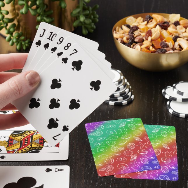 Cartas de juego del patrón de la concha arcoiris (In Situ)
