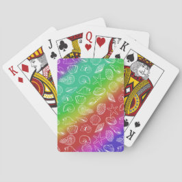 Cartas de juego del patrón de la concha arcoiris