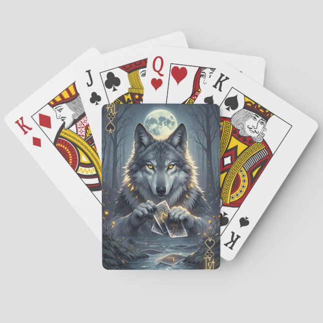 Cartas de juego del Rey Lobo Místico (Reverso)