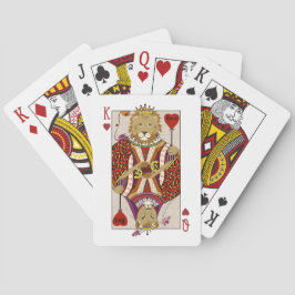Cartas de juego del Rey y la Reina de los Corazone