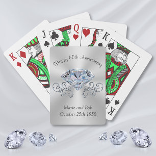 Cartas de Juego Diamond 60th Anniversary, Tu Texto