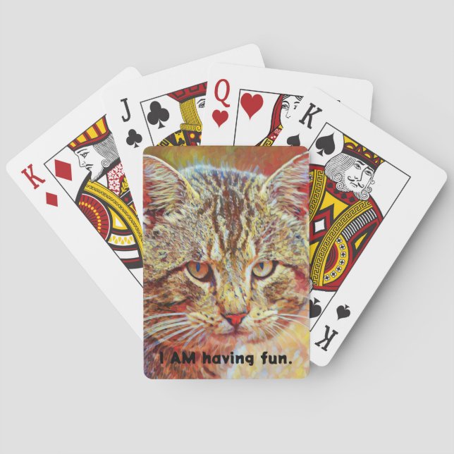 Cartas de juego divertidas para el gato grande (Reverso)