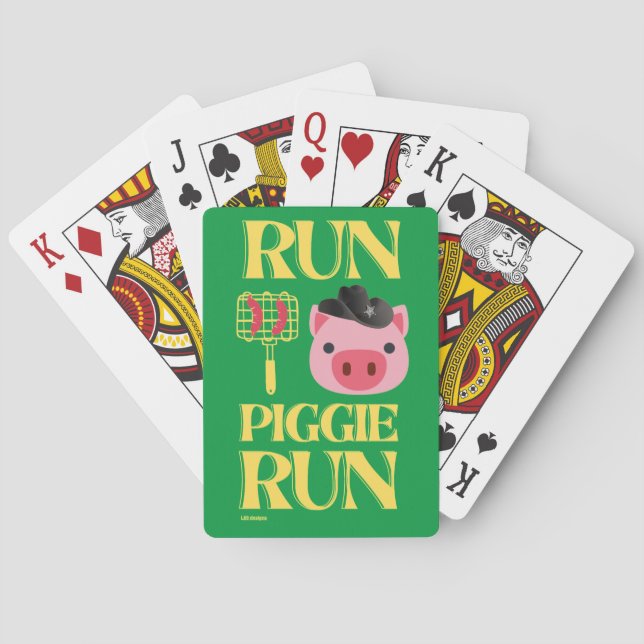 cartas de juego divertidas "RUN PIGGIE" (Reverso)