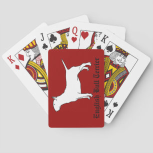 Cartas de juego en bicicleta de Bull Terrier en in