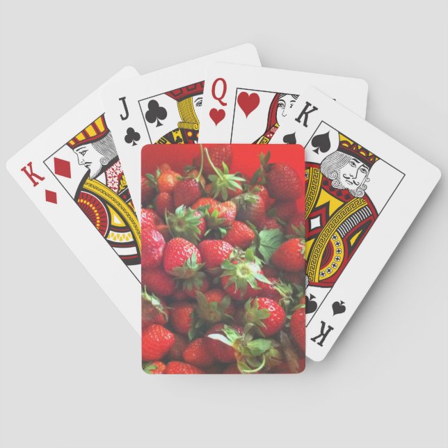 Cartas de juego en bicicleta de fresas (Reverso)