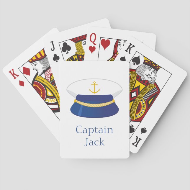 Cartas de juego en bicicleta del Gorra del capitán (Reverso)