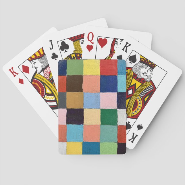 Cartas de juego en cuadrados funky (Reverso)