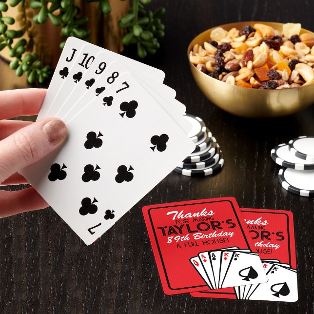 Cartas de juego en el canto de cumpleaños del Casi (Poker Casino Party Favor Card Deck)