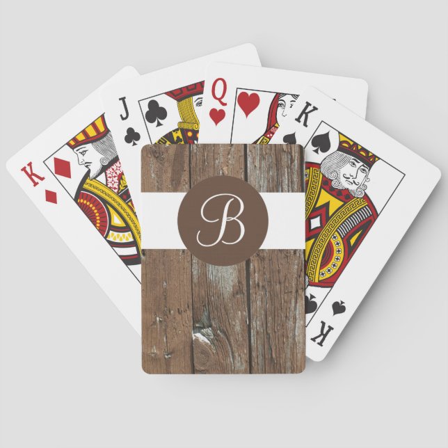 Cartas de juego en monograma de personalizado de m (Reverso)