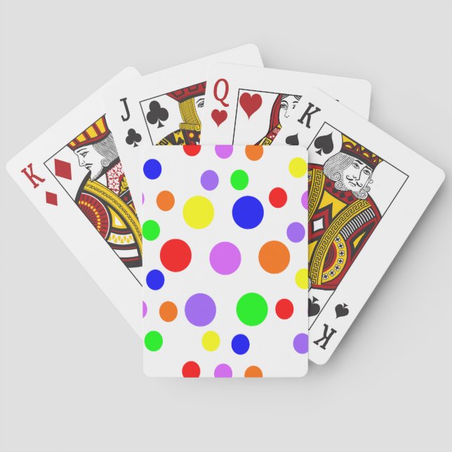 Cartas de juego en puntos de arcoiris (Reverso)