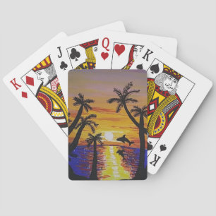Cartas de juego (escenas de playa, ballenas y palm