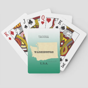 Cartas de juego - Estado de Washington con nombre