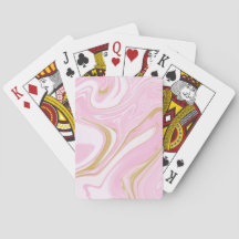Cartas de juego estéticas de Swirl Rosado y Oro
