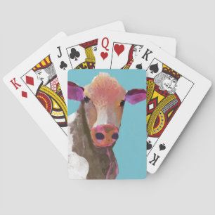 Cartas de juego facial de Cow Poker hechas en bici
