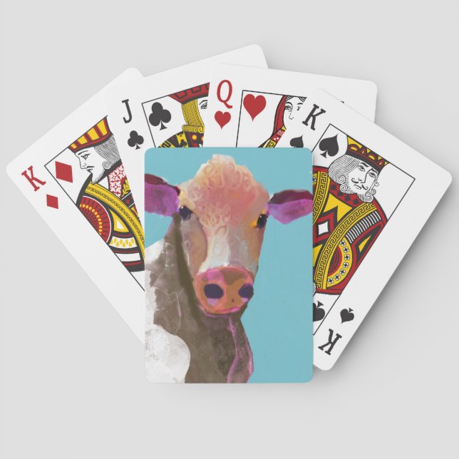 Cartas de juego facial de Cow Poker hechas en bici (Reverso)