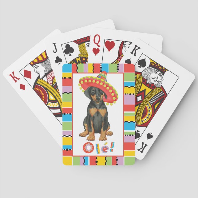 Cartas de juego Fiesta Doberman Pinscher (Reverso)