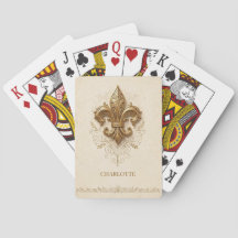 Cartas de Juego • Fleur‑de‑Lis Personalizadas Eleg