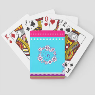 Cartas de juego floral coloridas