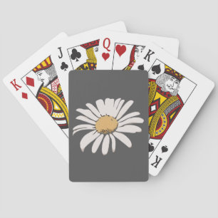 Cartas de juego floral gris