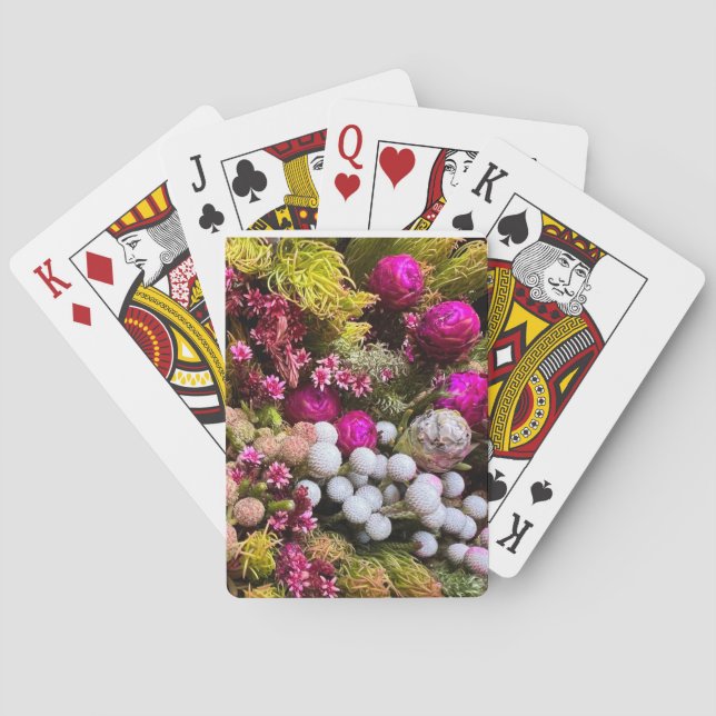Cartas de juego florales (Reverso)