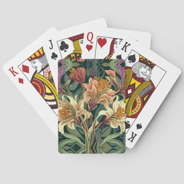 Cartas de juego florales (Reverso)