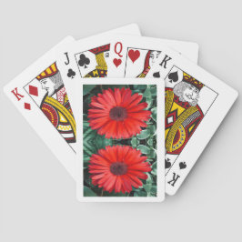 Cartas de juego florales de margarita naranja