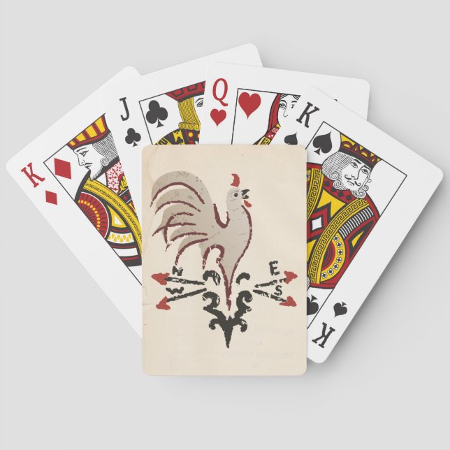 Cartas de juego Folkart Rooster (Reverso)