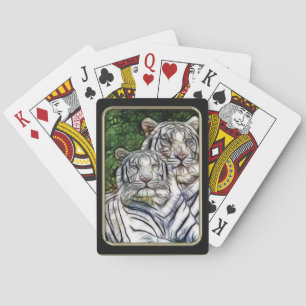 Cartas de juego fractales de los tigres blancos