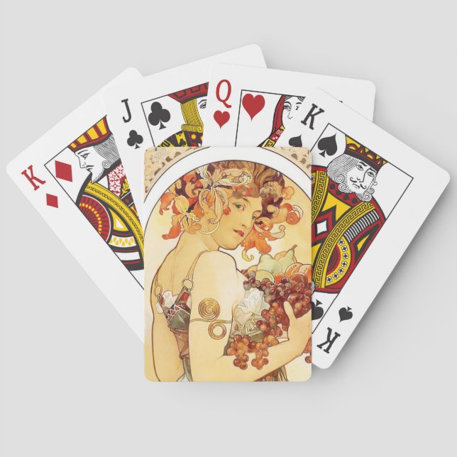 Cartas de juego "Fruta" de Alphonse Mucha (Reverso)