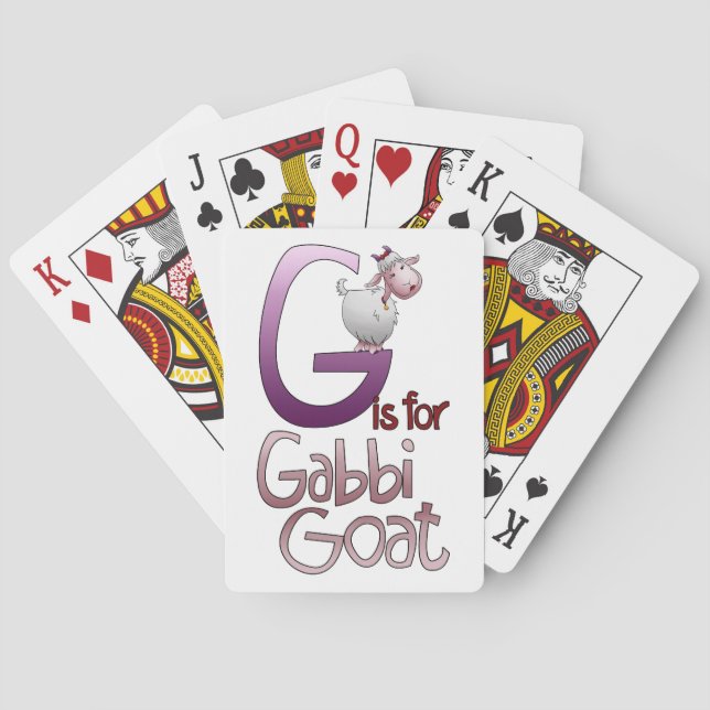 Cartas de juego, G es para Gabbi Goat (Reverso)