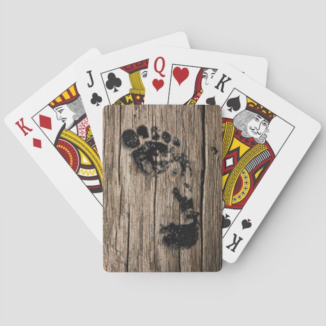 Cartas de juego "Impresiones de pie grande" (Reverso)