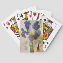 Cartas de Juego - Iris Azul acuarela pintada a man