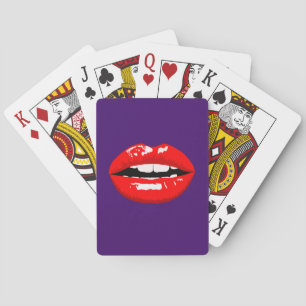 Cartas de Juego Labios Rojos Brillantes