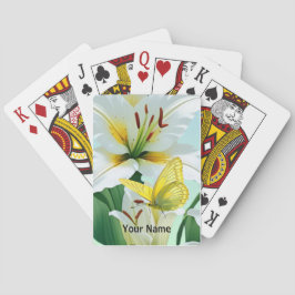 Cartas de juego Lilly blanca, mariposa amarilla